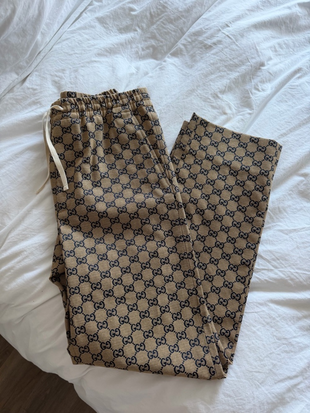 Gucci Brown Monogram Logo Jogger Pants